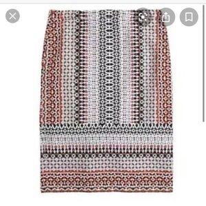 Jcrew pink geo drapey pencil skirt